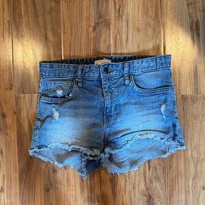 H&M Blue Distressed Jean Shorts ladies 4